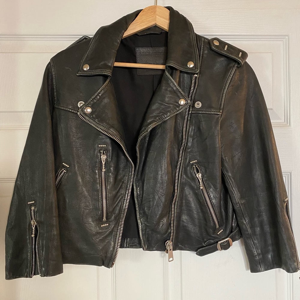 All saints genuine leather jacket
